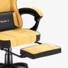 Fotel gamingowy huzaro Force 3.7 — ergonomiczny, wysoki obrotowy fotel, żółte siedzisko, regulowane podłokietniki, wysokość 107,5–116,5 cm