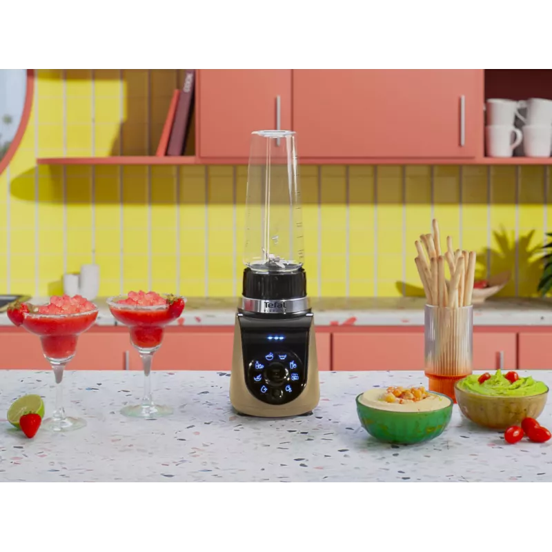Blender stołowy Tefal Blend Up BL190AF0 — misa 0,85 L, 1000 W, 6-ostrzowy Powelix, pulsacyjny, kruszenie lodu (przezroczysty/czarny/beżowy)