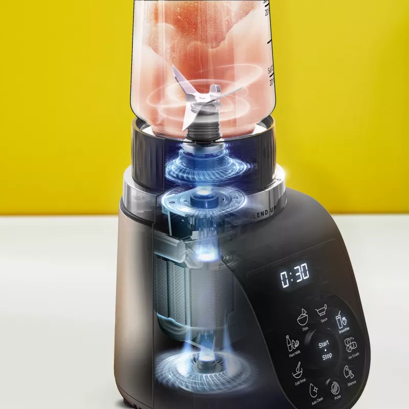 Blender stołowy Tefal Blend Up BL190AF0 — misa 0,85 L, 1000 W, 6-ostrzowy Powelix, pulsacyjny, kruszenie lodu (przezroczysty/czarny/beżowy)