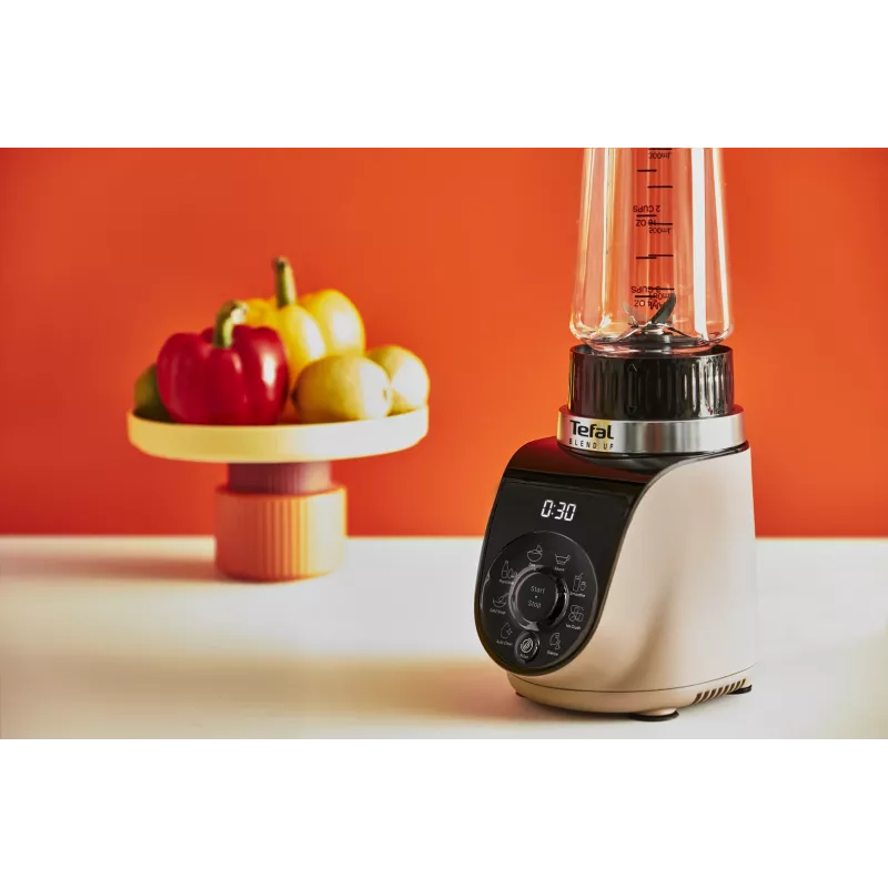 Blender stołowy Tefal Blend Up BL190AF0 — misa 0,85 L, 1000 W, 6-ostrzowy Powelix, pulsacyjny, kruszenie lodu (przezroczysty/czarny/beżowy)