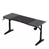 Biurko gamingowe huzaro Hero 4.6 RGB — czarny prostokątny blat 1600×600 mm, wysokość 560–790 mm, nogi w kształcie H, podświetlenie RGB