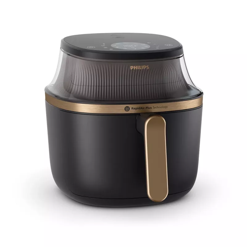 Frytkownica beztłuszczowa Philips serii 3000 NA342/00 — 7,2 L, 2000 W, 16 programów, sterowanie dotykowe, czarno-złota