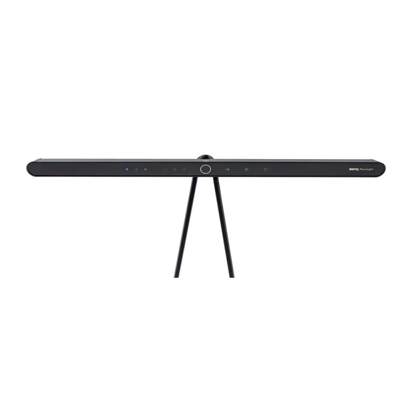Lampa monitorowa BenQ PianoLight R Czarna — 1070 lm, zasilana przez USB, 120×367×628 mm
