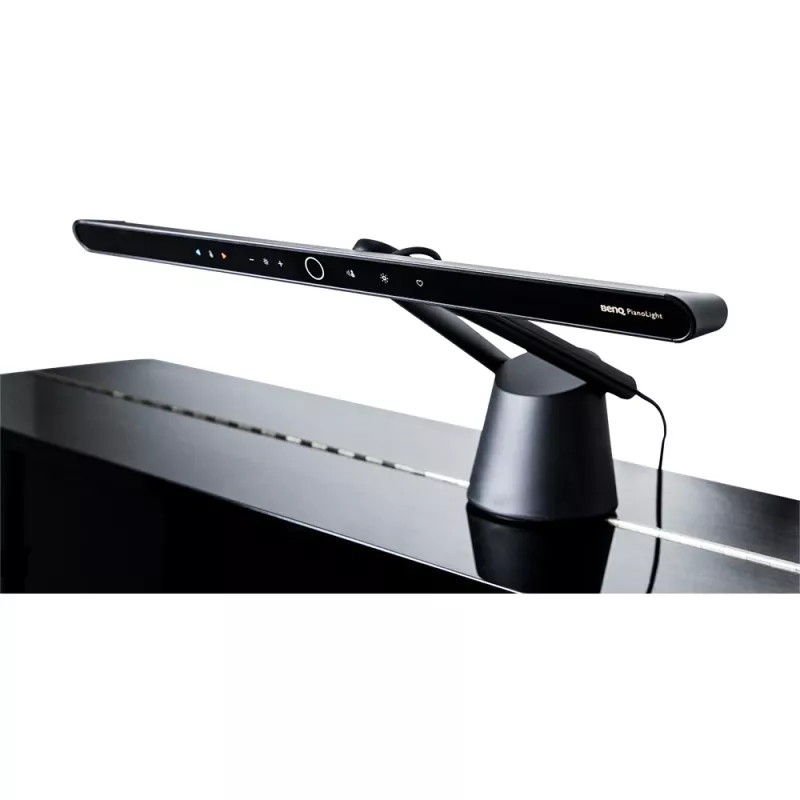 Lampa monitorowa BenQ PianoLight R Czarna — 1070 lm, zasilana przez USB, 120×367×628 mm