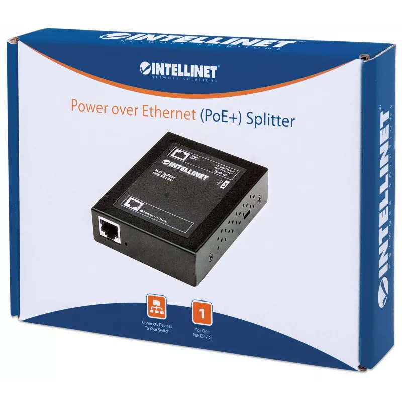 Intellinet Power over Ethernet (PoE+) Splitter, IEEE802.3at, 5, 7.5, 9 lub 12 V DC napięcie wyjściowe