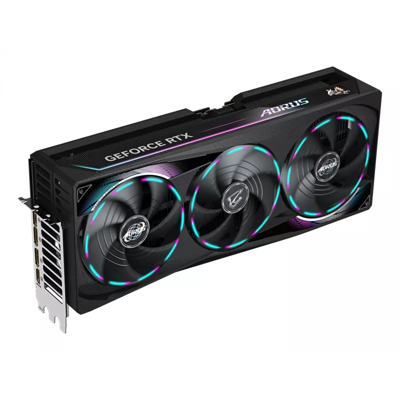 Karta graficzna GIGABYTE AORUS GeForce RTX 5090 MASTER 32G - 32 GB GDDR7, 512-bit, PCI-E 5.0, 2655 MHz taktowanie rdzenia, 3 x DP 2.1a, 1 x HDMI 2.1b, GV-N5090AORUS M-32GD