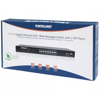 Przełącznik zarządzany Intellinet 16-portowy Gigabit Ethernet PoE+