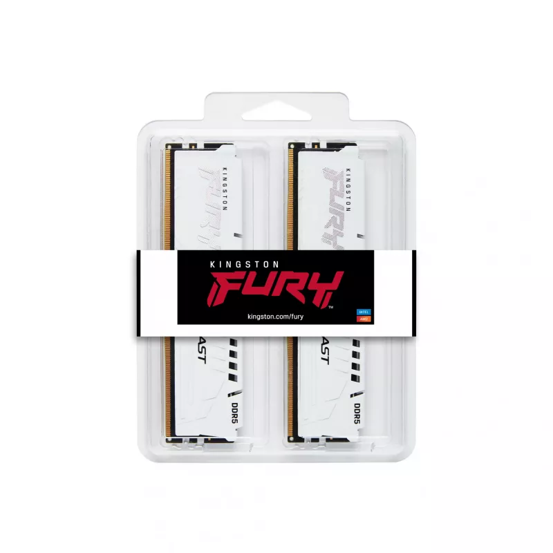 Kingston Technology FURY Beast 64GB 5200MT/s DDR5 CL40 DIMM (Zestaw 2) Biały XMP