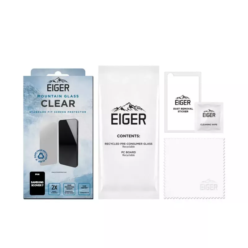 Szkło hartowane do ekranu EIGER EGSP00958 Samsung Galaxy Xcover7, odporne na upadki, zarysowania i wstrząsy