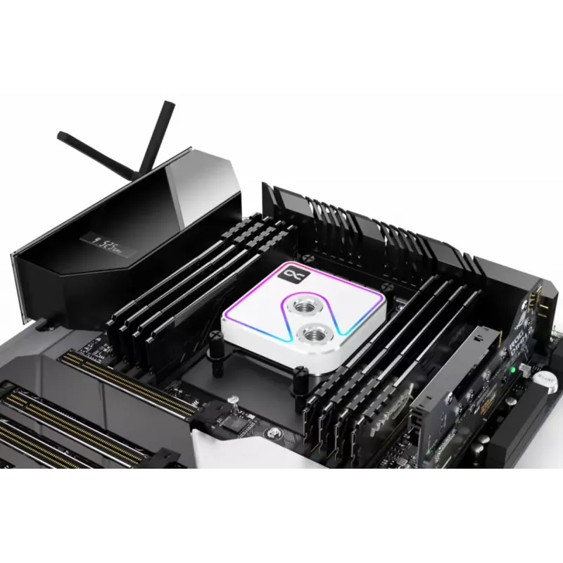 Blok wodny Alphacool Core 1 Aurora Mosiądz Miedź Nikiel Przezroczysty Biały 72mm