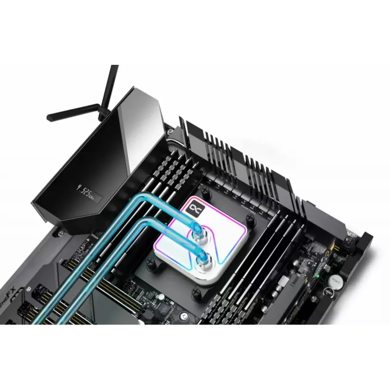 Blok wodny Alphacool Core 1 Aurora Mosiądz Miedź Nikiel Przezroczysty Biały 72mm