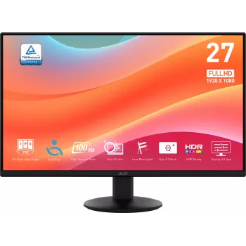 Monitor komputerowy MSI Pro MP272L 68,6 cm (27 cali) 1920 x 1080 pikseli Full HD LED Czarny