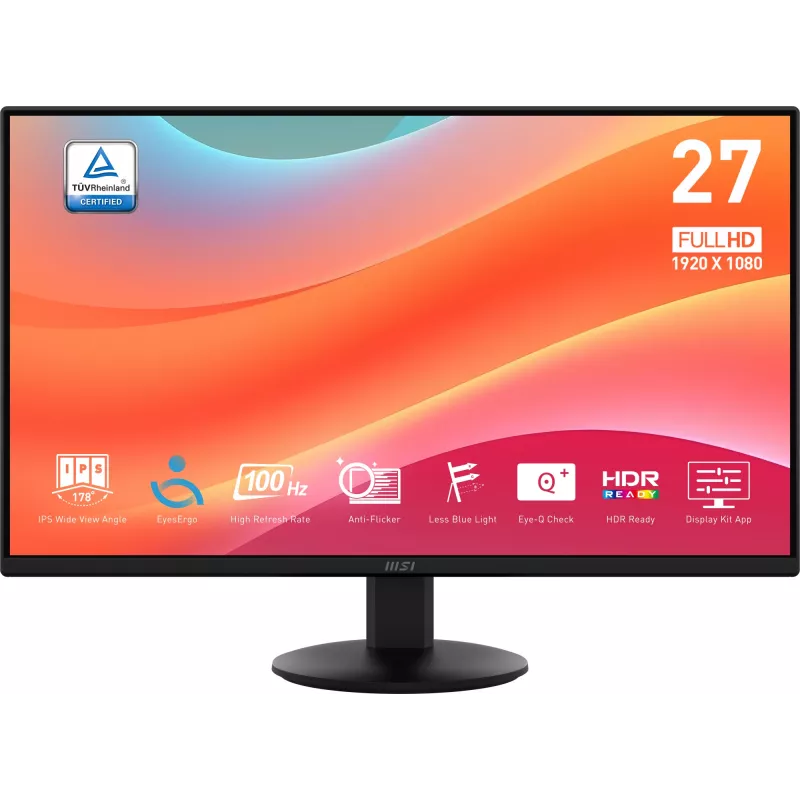 Monitor komputerowy MSI Pro MP272L 68,6 cm (27 cali) 1920 x 1080 pikseli Full HD LED Czarny