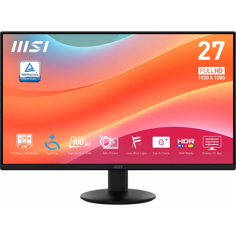 Monitor komputerowy MSI Pro MP272L 68,6 cm (27 cali) 1920 x 1080 pikseli Full HD LED Czarny