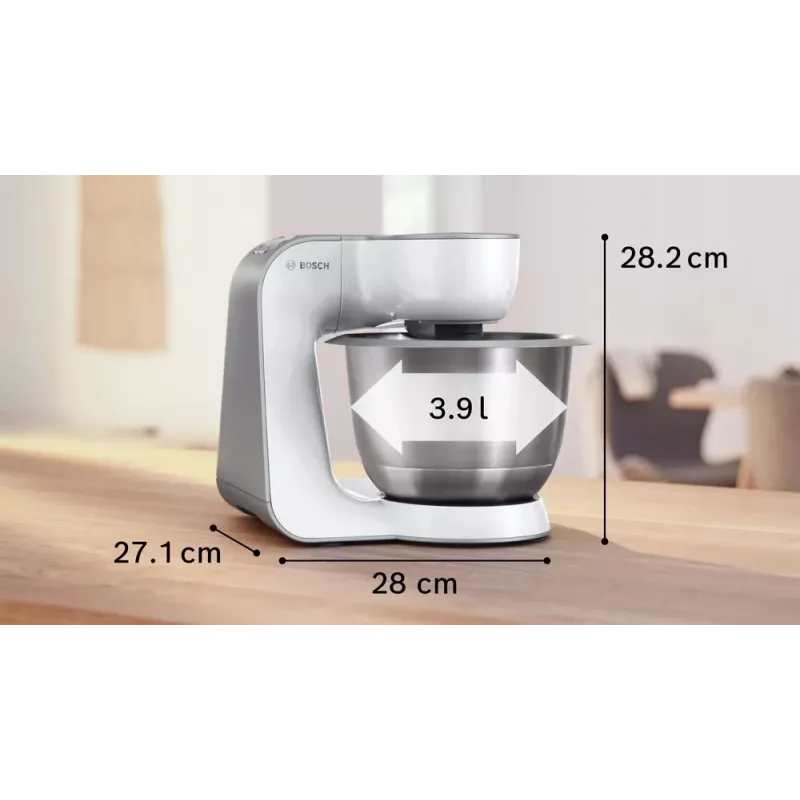 Robot kuchenny Bosch Serie 4 MUM58200 — 1000 W, misa ze stali nierdzewnej 3,9 L, biały