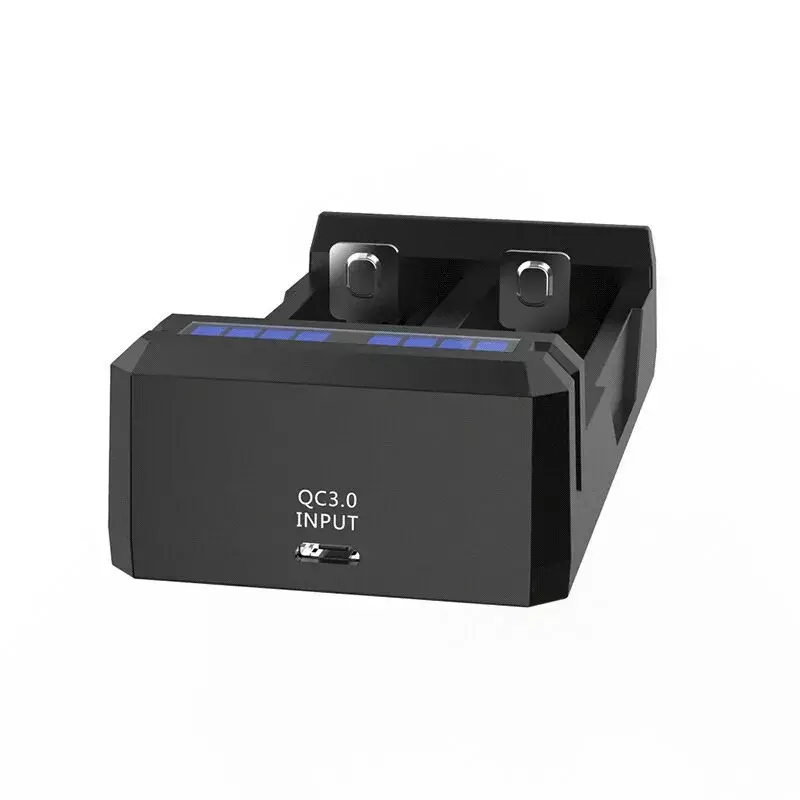 Ładowarka do akumulatorów XTAR SC2 Li-ion 18650 USB-C 2 gniazda, zasilanie USB-C, wskaźniki LED, czarna