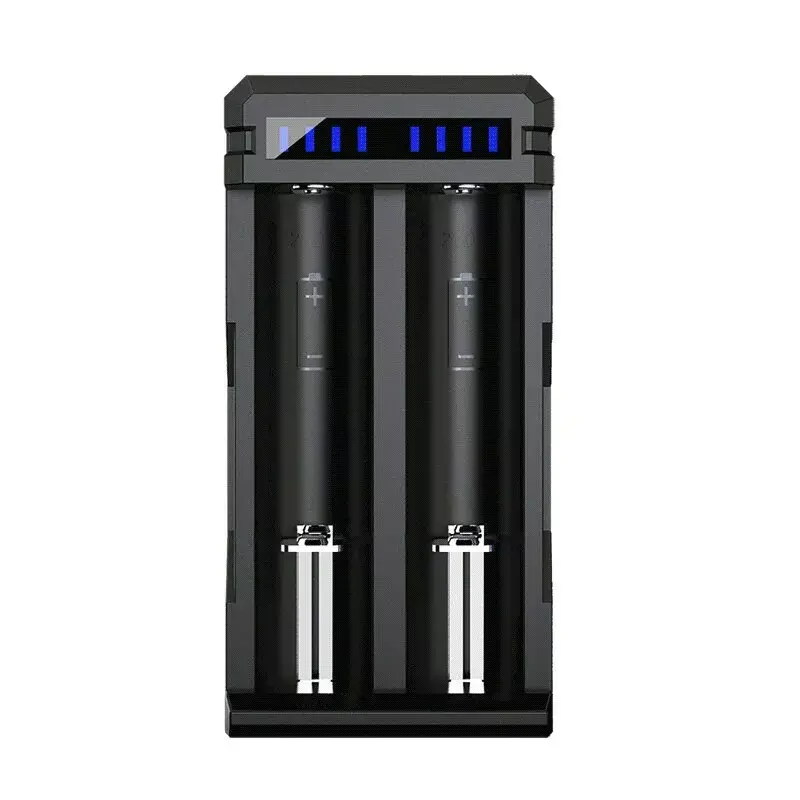 Ładowarka do akumulatorów XTAR SC2 Li-ion 18650 USB-C 2 gniazda, zasilanie USB-C, wskaźniki LED, czarna