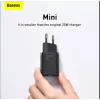 Ładowarka sieciowa Baseus TZCCSUP-L01, USB-C 1 port, 18W, 100–240V AC, kabel 1 m, czarna