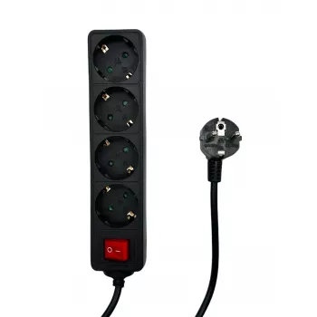 Microconnect MC-GRU0045BS przedłużacz zasilający 5 m 4 gniazda AC wewnętrzny czarny