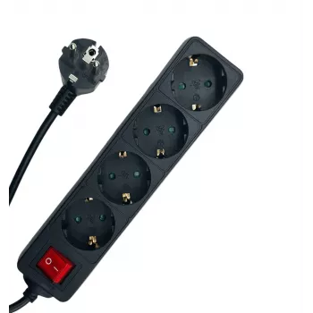 Microconnect MC-GRU0045BS przedłużacz zasilający 5 m 4 gniazda AC wewnętrzny czarny