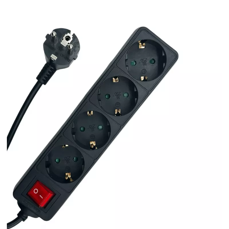 Microconnect MC-GRU0045BS przedłużacz zasilający 5 m 4 gniazda AC wewnętrzny czarny
