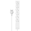 MicroConnect MC-GRU0603DKW przedłużacz zasilający 3 m 6 gniazd AC Wewnętrzny Biały