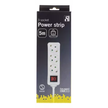Microconnect GRU0035WS przedłużacz zasilający 5 m 3 gniazda AC Biały