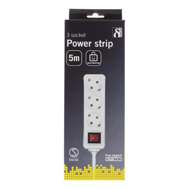 Microconnect GRU0035WS przedłużacz zasilający 5 m 3 gniazda AC Biały