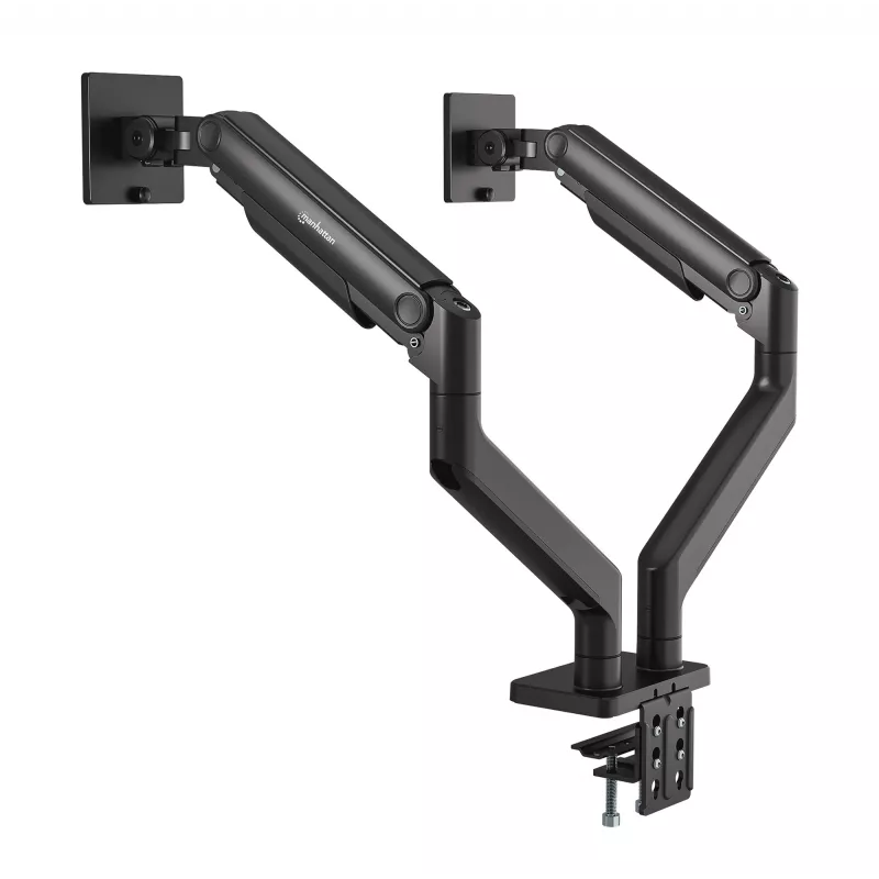 Manhattan TV i Monitor Mount Biurko Pełny Ruch Sprężyna 2 ekrany 13-45 Czarny