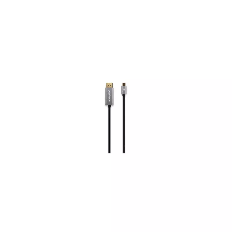 Kabel Manhattan USB-C do DisplayPort 1.4, 8K@60Hz, 3 m, męski do męskiego, nie dwukierunkowy, czarny, trzyletnia gwarancja
