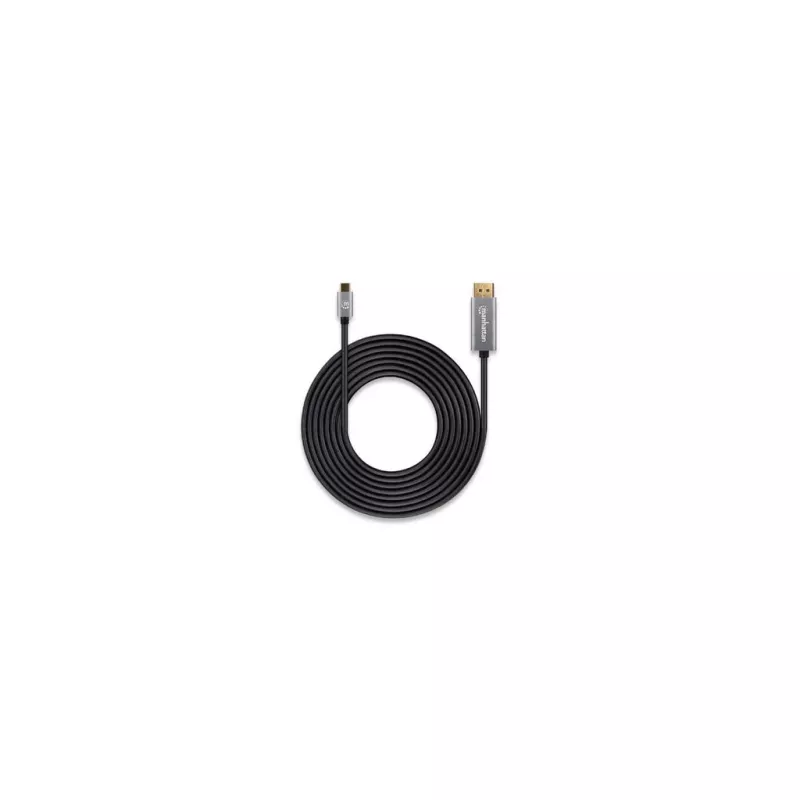 Kabel Manhattan USB-C do DisplayPort 1.4, 8K@60Hz, 3 m, męski do męskiego, nie dwukierunkowy, czarny, trzyletnia gwarancja