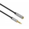 Kabel przedłużający 3,5 mm Manhattan 1 m Męski/Żeński Smukła konstrukcja Czarny/Srebrny