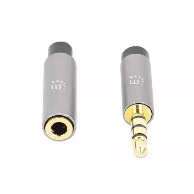 Kabel przedłużający 3,5 mm Manhattan 1 m Męski/Żeński Smukła konstrukcja Czarny/Srebrny