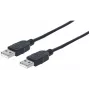 Kabel Manhattan USB-A na USB-A, 1 m, męski na męski, 480 Mb/s (USB 2.0), Hi-Speed USB, czarny, dożywotnia gwarancja, odpowiednik USB2AA1M.
