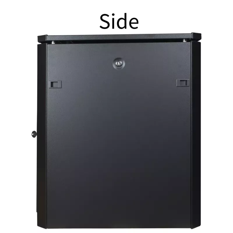 Wolnostojący stojak Lanview RDL12U66BL — 12U, 600 kg, zamek na klucz, regulowane nóżki, zarządzanie kablami, IP40, czarny