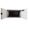 Przenośna szafka do zarządzania urządzeniami LEBA NoteBox 16 z zamkiem na klucz, portami USB-C, 12 W na urządzenie, USB 2.0, montaż na ścianie lub stole, biała