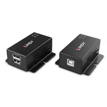 Nadajnik i odbiornik sieciowy Lindy 50m 2-portowy przedłużacz USB 2.0 przez Cat. 6