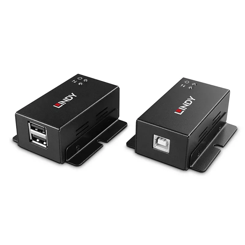 Nadajnik i odbiornik sieciowy Lindy 50m 2-portowy przedłużacz USB 2.0 przez Cat. 6