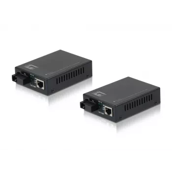 LevelOne RJ45 na SC BIDI Fast Ethernet zestaw konwerterów mediów, światłowód jednomodowy, 20 km
