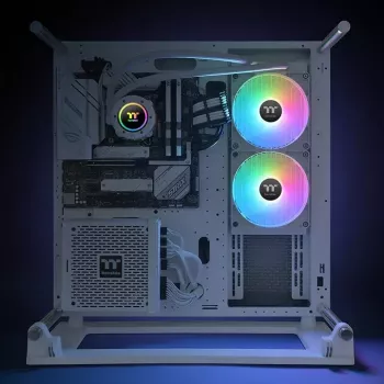 Chłodzenie cieczą All-in-one Thermaltake CL-W377-PL14SW-A 14 cm Biały 84.32 cfm