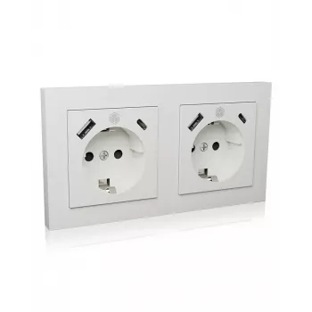 ICY BOX IB-MPS4200W-PD gniazdko typu F + USB A + USB C białe