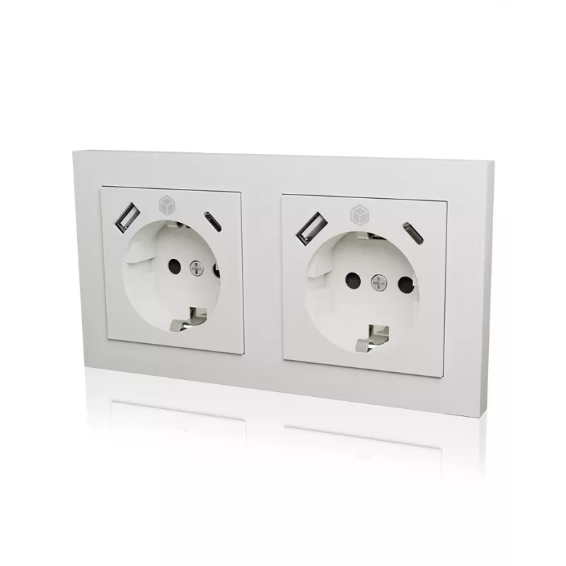 ICY BOX IB-MPS4200W-PD gniazdko typu F + USB A + USB C białe