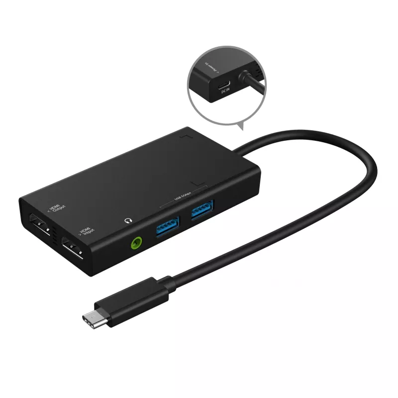 Koncentrator USB do przechwytywania wideo j5create JVA01-N 1920x1080 30Hz czarny