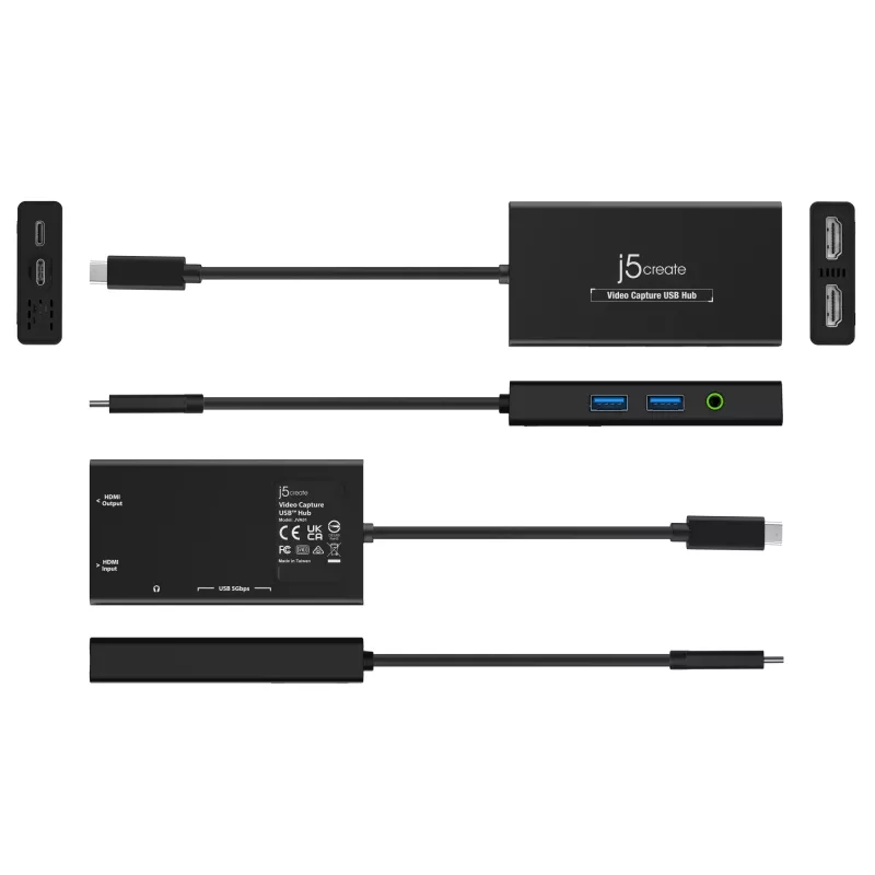 Koncentrator USB do przechwytywania wideo j5create JVA01-N 1920x1080 30Hz czarny