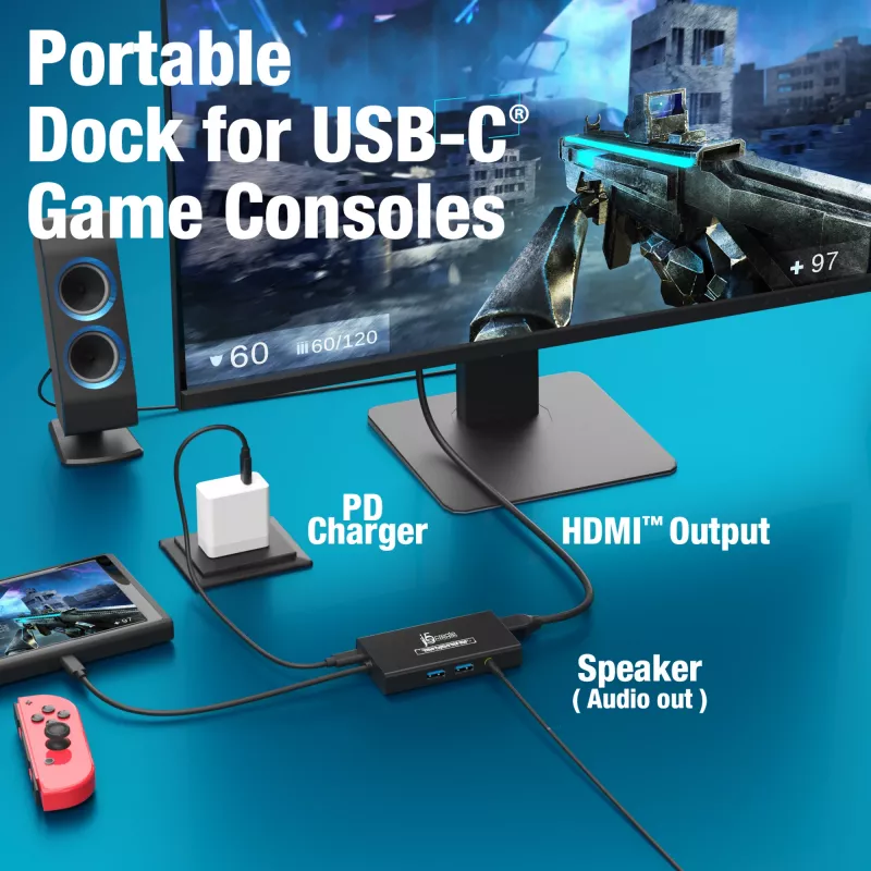 Koncentrator USB do przechwytywania wideo j5create JVA01-N 1920x1080 30Hz czarny