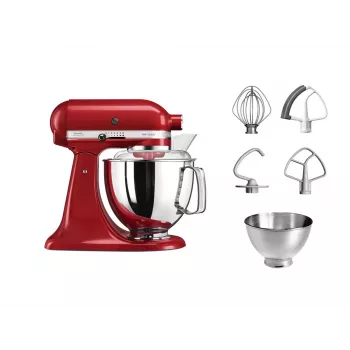 Robot kuchenny KitchenAid Artisan 5KSM175PS — 300 W, misa ze stali nierdzewnej 4,8 l, czerwony