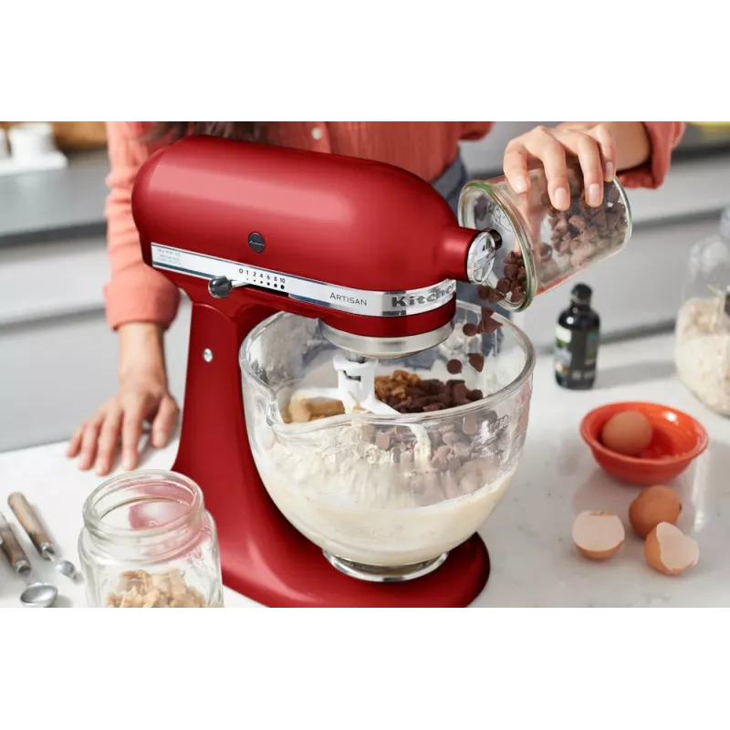 Robot kuchenny KitchenAid Artisan 5KSM175PS — 300 W, misa ze stali nierdzewnej 4,8 l, czerwony