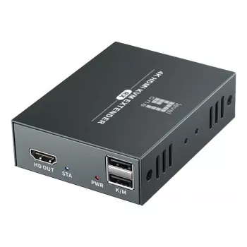 Przedłużacz AV (nadajnik i odbiornik) LEVELONE HVE-8111, 3840x2160, Cat6, USB-A/USB-B, DC 12V (2 szt.)