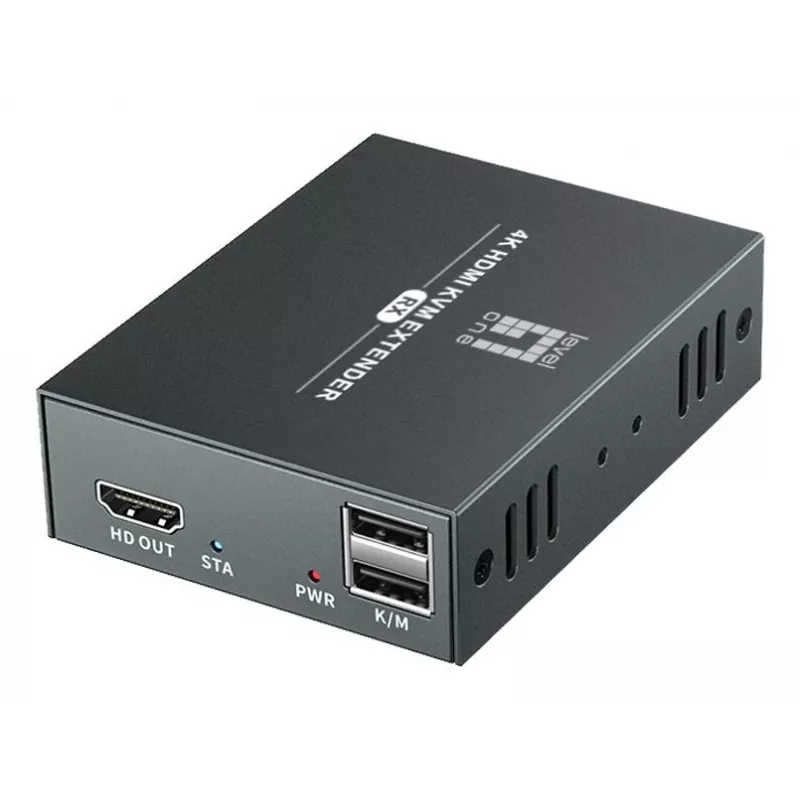 Przedłużacz AV (nadajnik i odbiornik) LEVELONE HVE-8111, 3840x2160, Cat6, USB-A/USB-B, DC 12V (2 szt.)