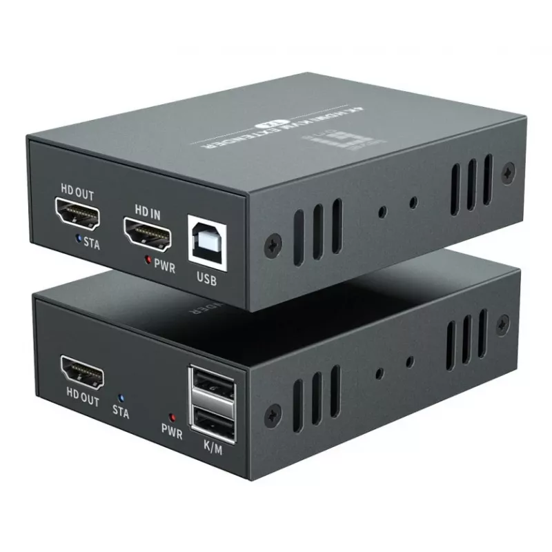 Przedłużacz AV (nadajnik i odbiornik) LEVELONE HVE-8111, 3840x2160, Cat6, USB-A/USB-B, DC 12V (2 szt.)